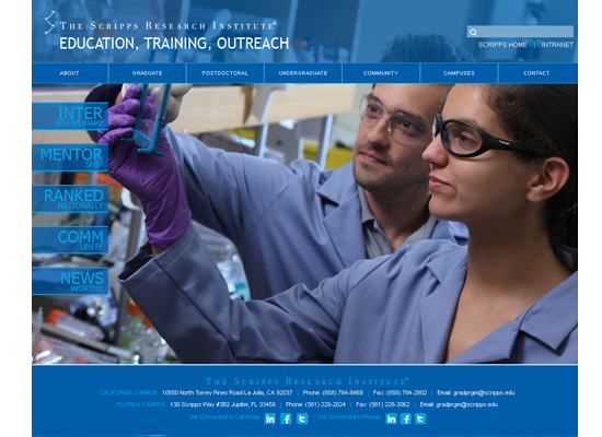 Screenshot of website